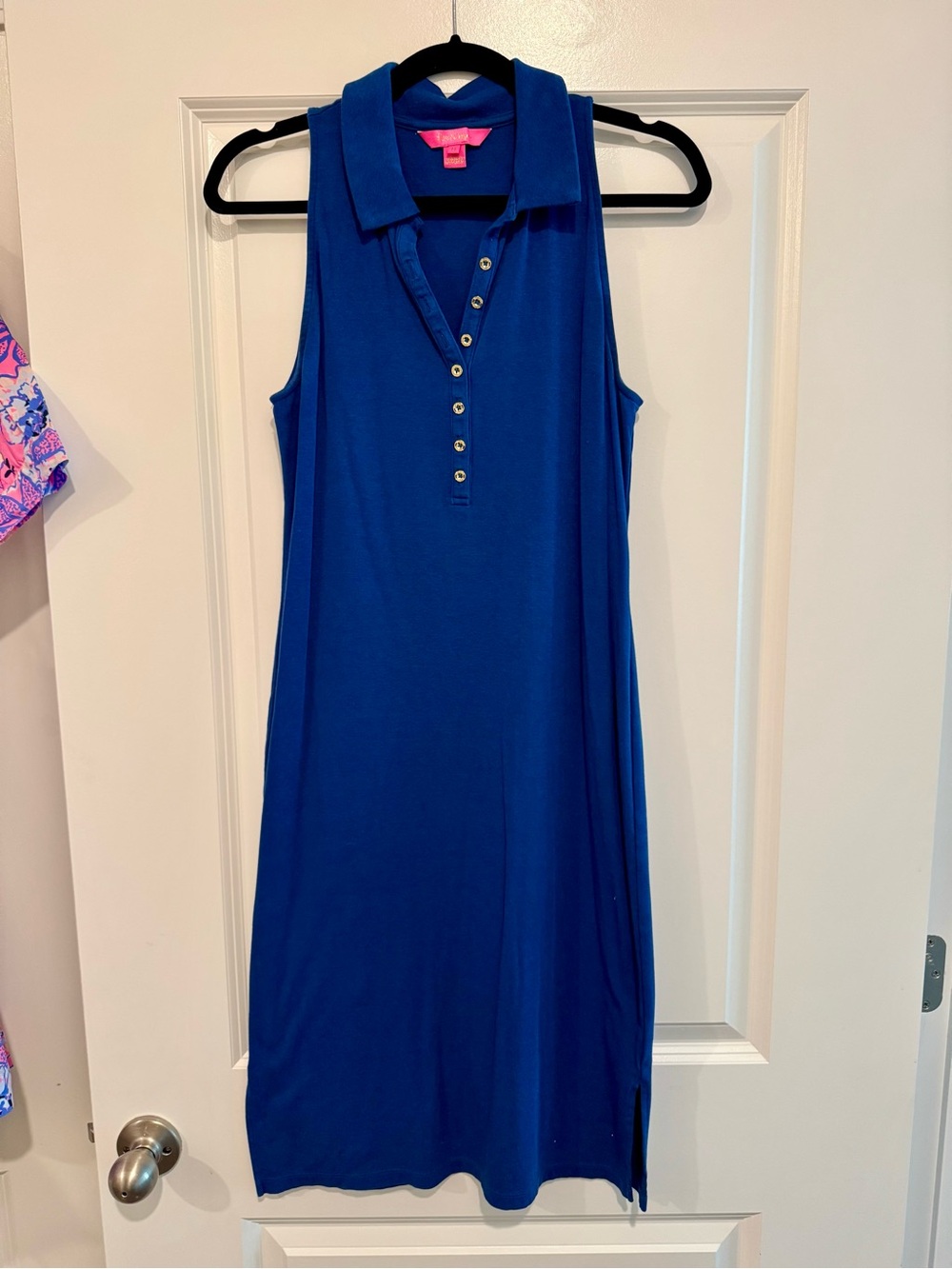 Lilly Pulitzer Aegean Navy Blue Reema Sleevelss Polo dress size M, orig. $128